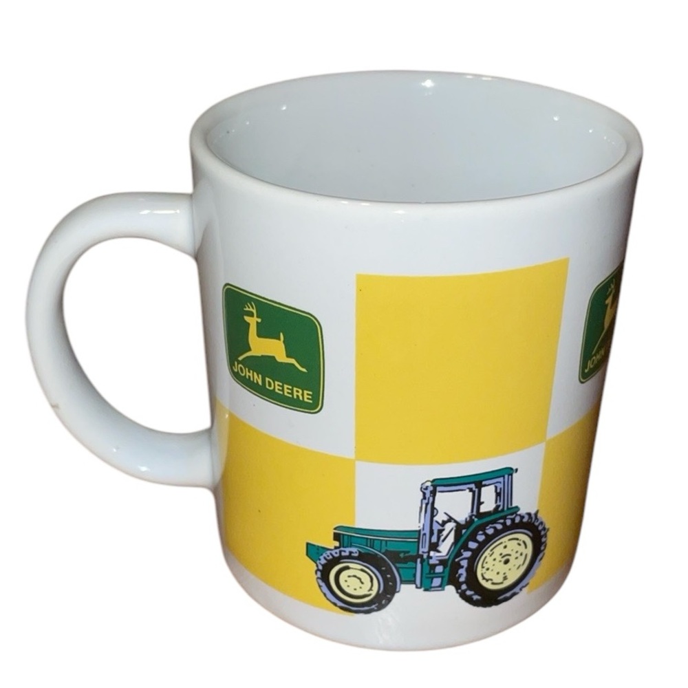 •JOHN DEERE•NWOT JOHN DEERE TRACTOR LOGO COFFEE MUG  "NOTHING RUNS LIKE A DEERE"